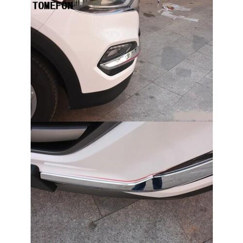For Hyundai TUCSON 2015 2016 ABS Chrome Front Bumper Corner Protector Cover Trim Exterior Decoration Car Styling