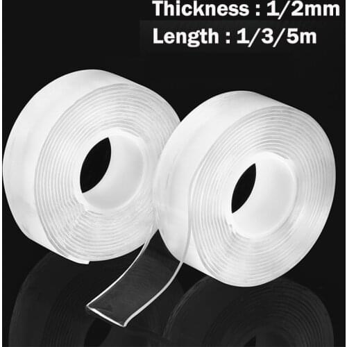 Nano Tape 2MM 1/3/5M Double Sided Tape Transparent Monster Tape Washable Reusable Adhesive Traceless Sticker Glue Cinta Doble Ca