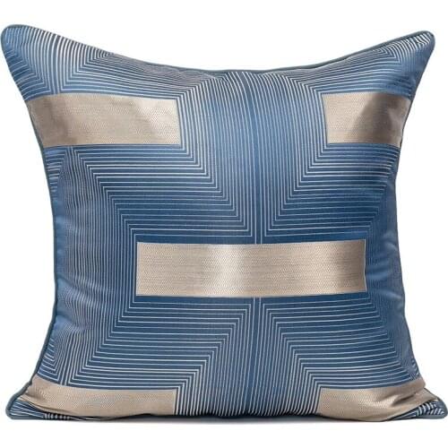 High Quality Sofa Cushion Cover Jacquard Embroidery Geometric Decorative Pillows Home Luxury Blue Red Yellow Throw Pillow Cases