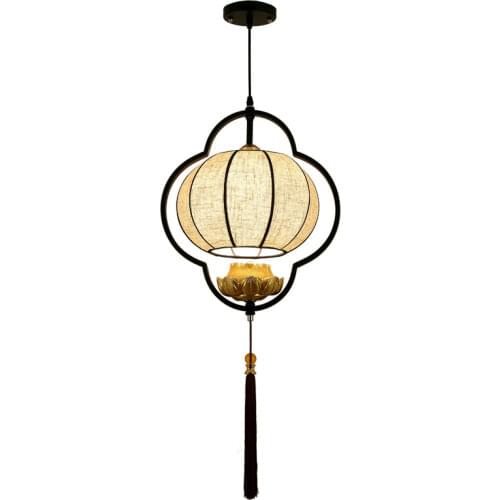 New Chinese restaurant teahouse lantern bedroom bedroom chandelier Chinese lamp cloth art creative cloth lamps hotel droplight