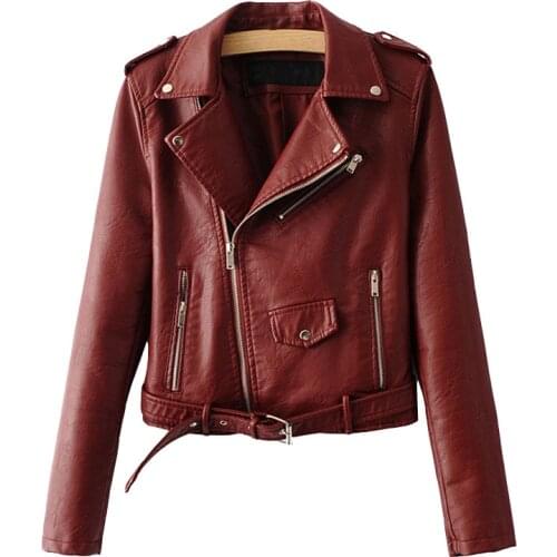 Autumn New Short Faux Soft Leather Jacket Women Fashion Zipper Motorcycle PU Leather Jacket Ladies Basic Street Coat