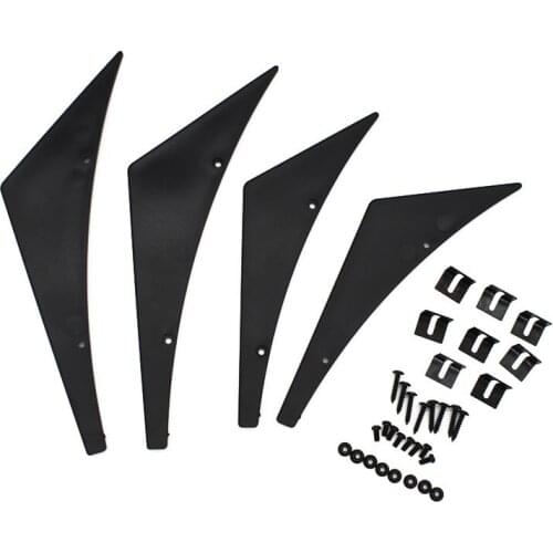 Front Bumper Lip Splitter Fins Body Spoiler Canards Valence Chin Universal