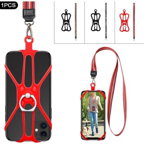 Braided Mobile Phone Lanyard Detachable Phone Strap Adjustable Ring For Most Smartphones And 4 To 6.5 Inch Phone Cases