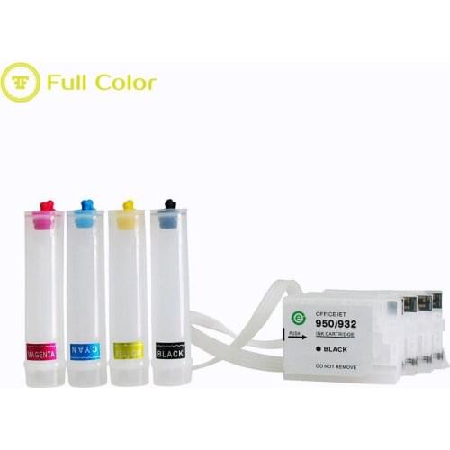 FULLCOLOR refillable empty ciss with auto reset chip 932 for hp officejet 6100 6600 6700 7110 7610 7612 printer