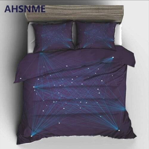 AHSNME Geometric Pattern of Night Sky Stars Bedding Set High-definition Print Quilt Cover for RU AU EU US Size jogo de cama