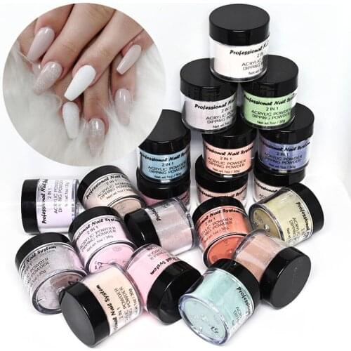 20Bottles/Set Nail Art Professional Acrylic Dip Powder Nude Colored Glitter Dust Bulk Extented/Carving/Dipping Kit Powder Tc#064