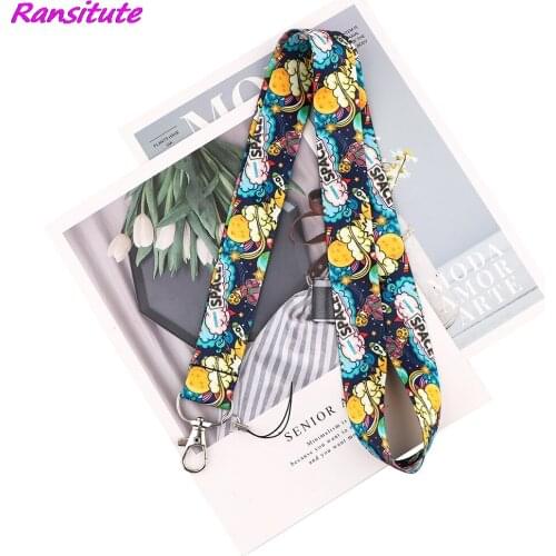 Ransitute R2048 The Universe Space Lanyards Id Badge Holder Id Card Pass Mobile Phone Straps Badge Key Holder Keychain