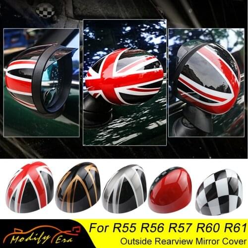 Car-styling Door Rear View Mirror Covers Stickers for Mini Cooper S JCW Clubman Countryman Paceman R55 R56 R57 R60 R61