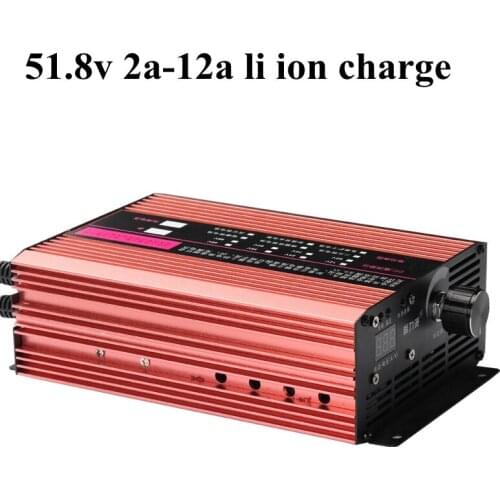 14S 51.8V Li Ion Battery Adjustable Smart Charger 6A 7A 8A 9A 10A 12A Adjustable Current Use for 58.8V 20ah 120ah Battery
