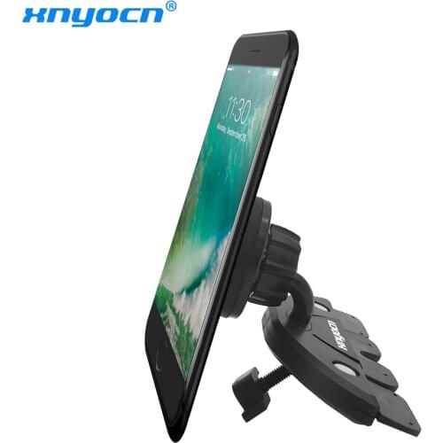 Universal Adjustable CD Player Slot Smartphone Mobile Phone Car Mount Holder 360 Rotating Magnet Stand Bracket for Huawei P8 P9