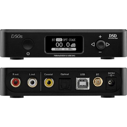 Topping D50S USB DAC Dual ES9038Q2M Bluetooth 5.0 HiFi Audio Desktop Decoder Hi-res PCM 32bit/768k DSD512 LDAC/AAC/SBC/aptX