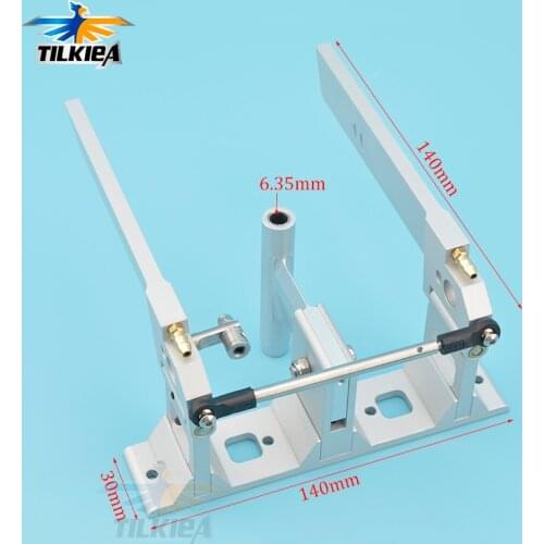 High Quality CNC Aluminum Dual Rudder with Strut 140mm For 1/4' (6.35mm) Shaft RC Boat Gas O Boat
