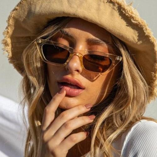 Women Vintage Sunglasses 2021 Fashion Cat Eye Luxury Small Sun Glasses Classic Shopping Lady Black Square Goggles Shades UV400