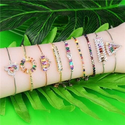 JUYA Bracelet for Women Shiny Color Bracelets Charm Austria Crystal Cuff Bangles Best Gift For Women Fashion Jewelry