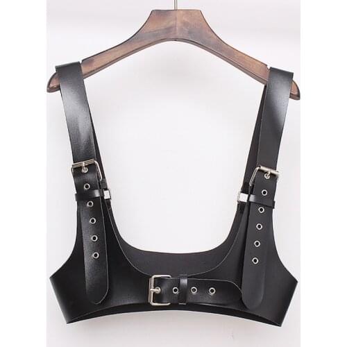 TRODEAM 2021 Pu Leather Harness Womens Belt Goth Corset Punk Sword Belt Gothic Techwear Harajuku Waistband Womens Harness Bra