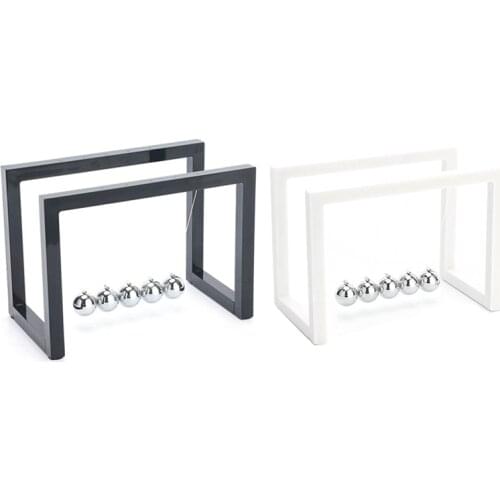 2 Pcs Newton Balls Cradle Balance Ball Newtons Pendulum Ornaments Home Decorations Desk Decoration Toy Gift , White & Black
