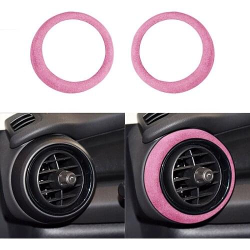 2PCS Suede Car Front Air Outlet Decoration Frame Cover Trim Sticker for BMW MINI COOPER F55 F56 2014-2020 Auto Accessories
