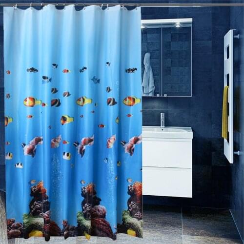 3D Ocean Design Bathroom Curtain Waterproof Mildew Proof Shower Curtain With Hooks PEVA Modern Bathtub Partition Curtains