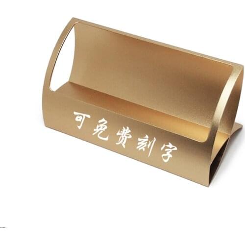 Aluminium alloy desk name card holder box case office table stationery organizer
