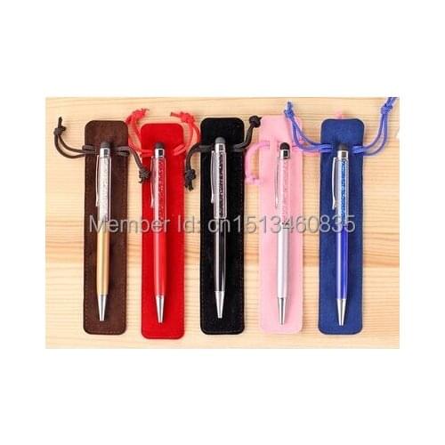 Free shiping 3.5*17cm velvet jewelry pouch velvet pouch pen pouch velvet record pen pouch record pen bag custom logo