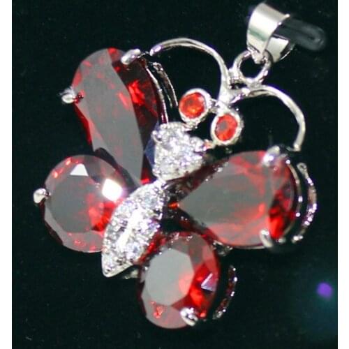 Brinco wedding Exquisite stone Natural gem crystal butterfly Pendant Necklace with chain gem Factory Wholesale price