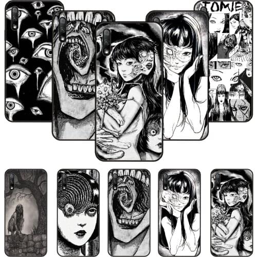 Phone Case For Huawei Honor 9X 10 9 20 8X 8A 8S 7X 7A i A Pro Play Lite Black Cover Coque Tpu Hoesjes Junji Ito Tees Horror