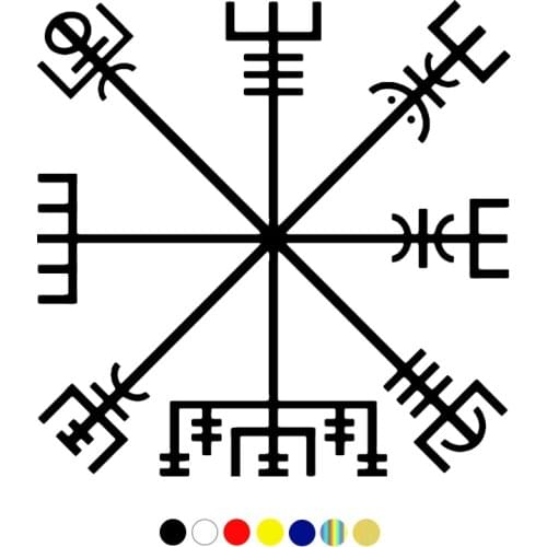 CS-722#15*15cm Vegvisir runic compass, talisman rune funny car sticker vinyl decal for auto car stickers styling choose size