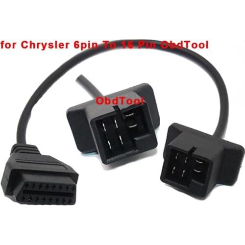OBDTOOL For Chrysler 6pin To 16Pin Cable OBD II Diagnostic Interface 6Pin To OBD2 16 Pin Adapter Works For Auto Car Vehicles