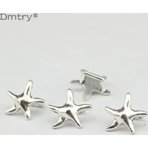 Dmtry 10pcs New Design Leather Bracelet Jewelry Findings Charms Starfish Making DIY Beads With 10*6mm Leather BB0014