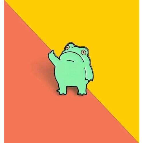 Enamel Pins Cartoon Cute Funny Frog Brooch Collar Pin Broches For WomenS Clothing Metal Badges For Backpack Broches Jewelry