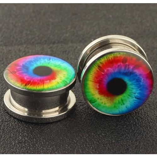 JUNLOWPY Stainless Steel Ear Piercing Plugs Screw Logo Flesh Tunnels Lobe Expander Gauges Stretcher Body Piercing Jewelry 5-16mm