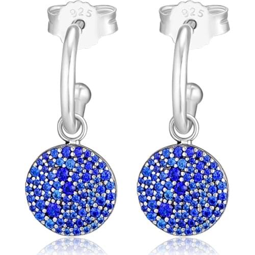 Classic Elegance Earrings with Royal Blue Crystal 100% 925 Sterling-Silver-Jewelry Free Shipping