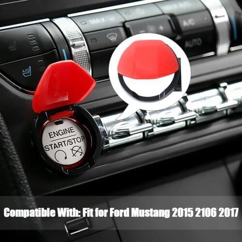 Car Engine Start/Stop Button Center Console Dashboard Switch Button Cover Trim For Ford Mustang 2015 2016 2017 Car Accessories
