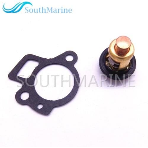 Outboard Thermostat Kit 66M-12411-00 66M-12411-01 and Gasket 62Y-12414 62Y-12414-00 for Yamaha 9.9-70hp 4-Stroke Boat Motor