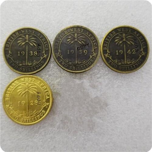 1928,1938,1939,1942 George V British West Africa 2 Shillings Coins COPY