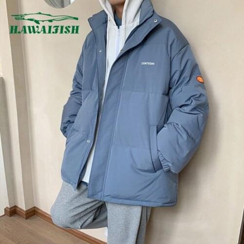 Hawaifish mens winter jackets youth fashion loose style high quality menswear student casual hot sale parkas hombre invierno