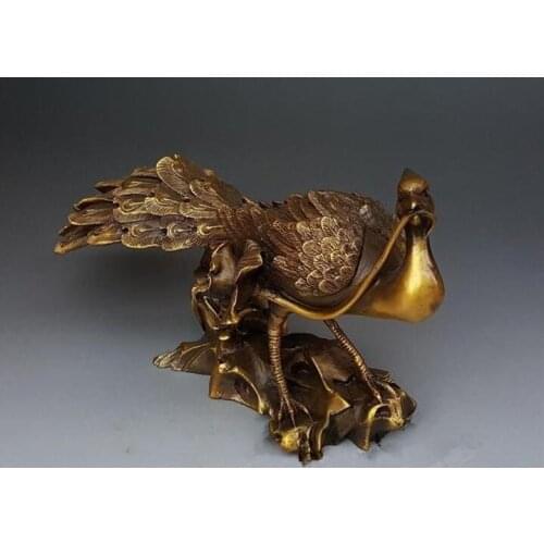 Copper bronze peacock Peony bronze ornaments feng shui ornaments Home Furnishing metal decoration