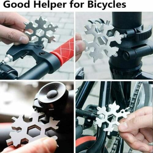 18-in-one Multi-function Tool Card Combinatie Draagbare Sneeuwvlok Staal Snowflake Schroevendraaier Camping Tools