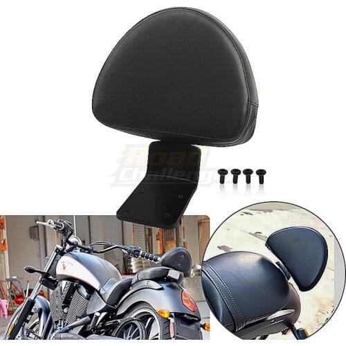 Motorcycle Black Rear Backrest Seat Sissy Leather Passenger Backrest Pad For Victory High-Ball Vegas Kingpin 8 Ball Jackpot