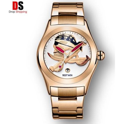 Skull Watch Men 3D Dial Mens Watches Top Brand Luxury Stainless Steel Strap Party Carnival Gift for Men Relogio Masculino