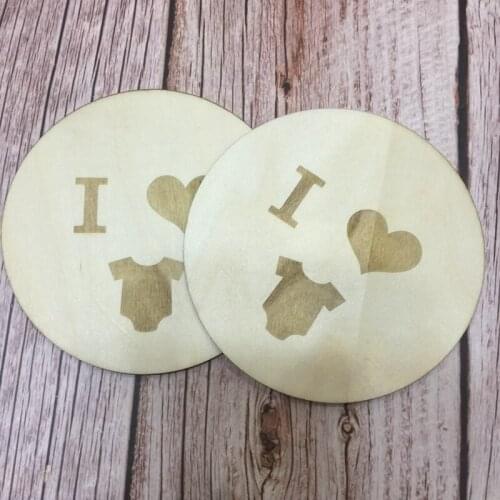 Set of 5 cute eco friendly coaster wedding gift custom wood coaster