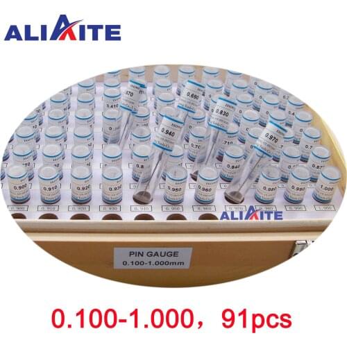 Pin gauge set 0.100-1.000(step: 0.01,91pcs) aliaite pin plug gauge