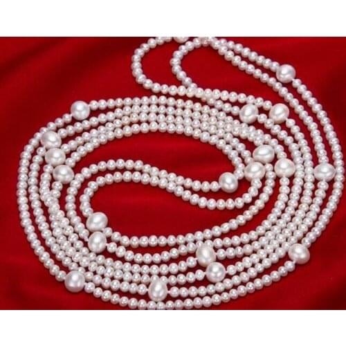 NEW 50"5-11MM NATURAL SOUTH SEA WHITE ROUND PEARL NECKLACE earring set