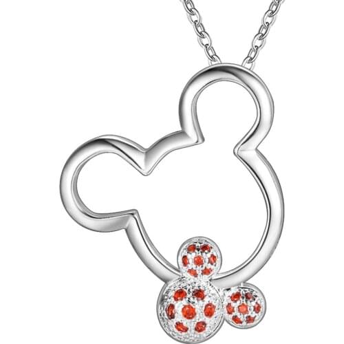 Wholesale Silver Plated Charm Jewelrys Necklace,free Shipping Fashion Fashion Jewelry Pendant Mouse Inlaid Purple Stone AN673