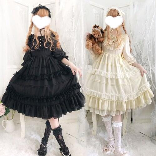 Star Angel Dream Bride Flower Wedding Lolita OP Dress French Sweet Princess Fairy Bow Ruffles Party Short Sleeve Dress Gothic
