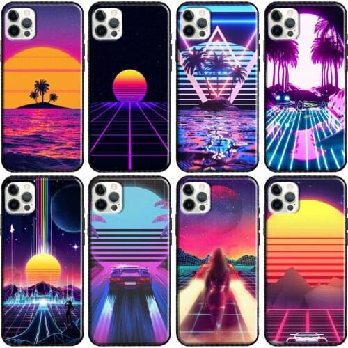 Vaporwave 80s Retro Neon Synthwave Phone Case For Apple iPhone 11 Pro Max 12 mini X XR XS Max 8 7 Plus SE 2020 Cover Shell
