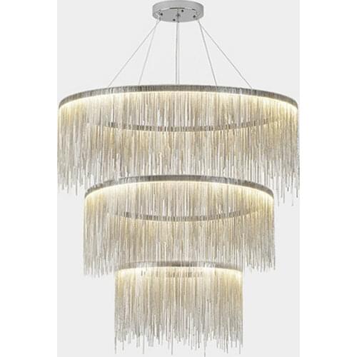 Remote Modern Tassel Pendant Lights Nordic Luxury Chain Dinning lustre Modern Led Ceiling Chandelier Lamp Lighting