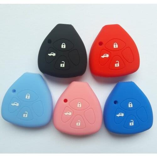 Car Interior Accessory Bag For Toyota Corolla Hilux Yaris Rav4 Aqua Camry Highlander Land Cruiser Prado 3/4 Button Silicone Key