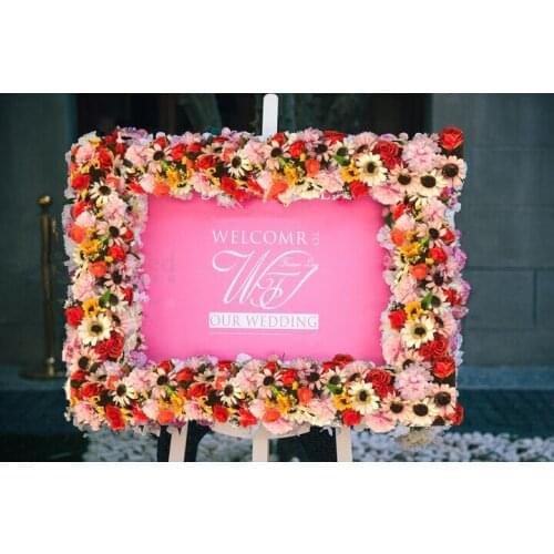 Wedding red artifical sunflower strips for pavillion Wedding canopy flower decoration Event Props 3M x 20cm