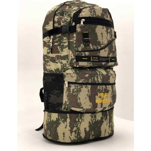 Gusseted Tactical Military Camouflage Fishing and Camping Bag Large Capacity Climbing Sport Activities Backpack
